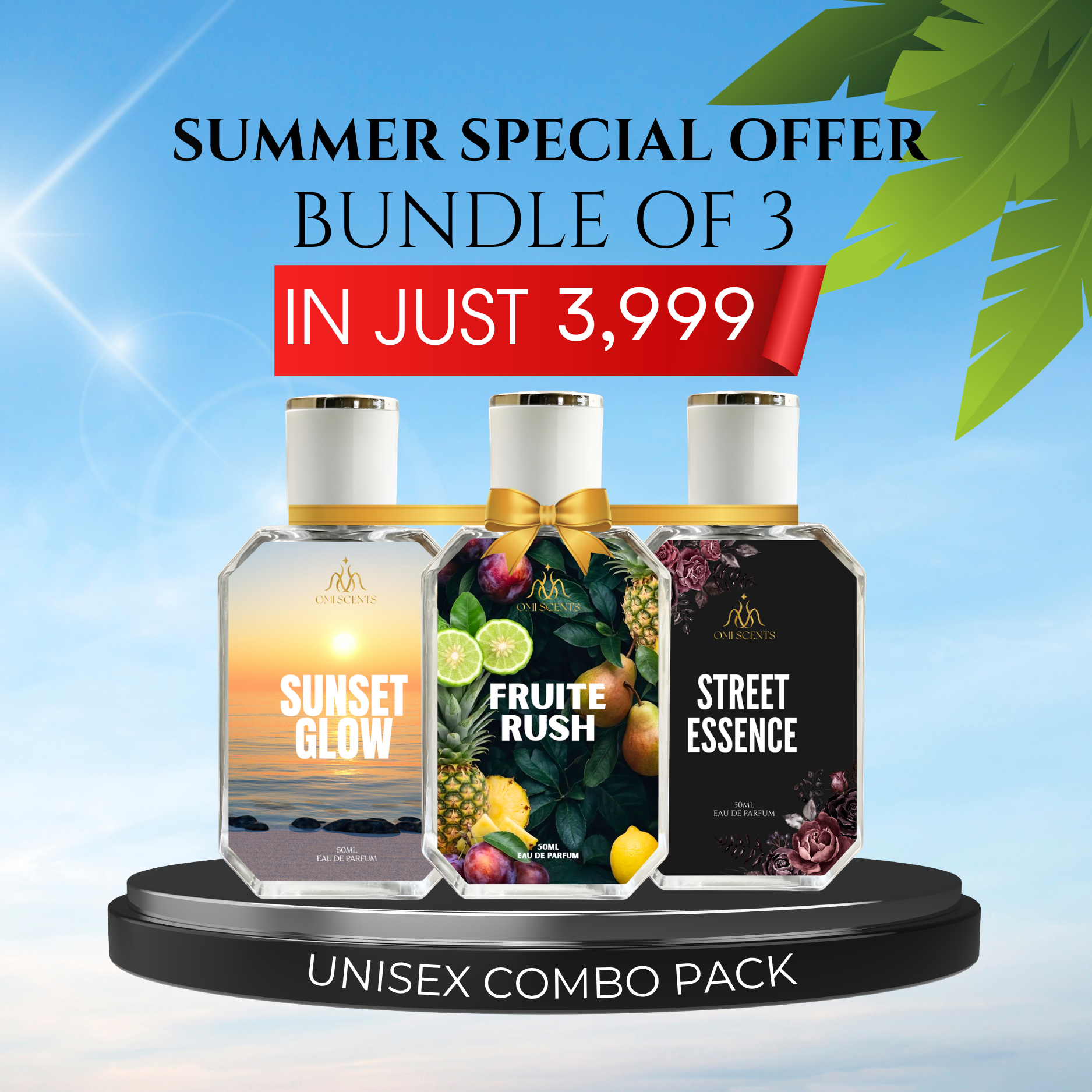 Sunset Glow + Fruite Rush + Street Essence – Unisex Summer Bundle